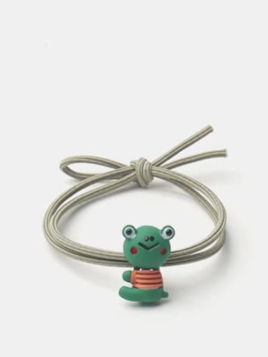 Green side sitting frog Alloy  Enamel Cute Rabbit Multi Color Hair Rope