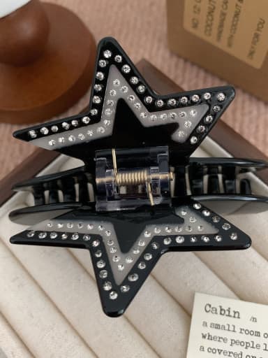 3 black stars Cellulose Acetate Trend Star Alloy Multi Color Jaw Hair Claw