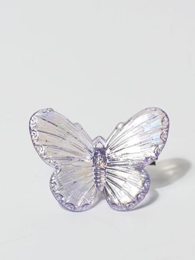 Purple transparent butterfly 30x40mm Plastic Cute Butterfly Hair Barrette/Multi-color optional