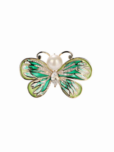 custom Brass Cubic Zirconia Butterfly Trend Brooch