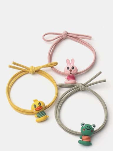 Alloy  Enamel Cute Rabbit Multi Color Hair Rope