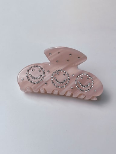 3 Pink Cellulose Acetate Trend Smiley Alloy Jaw Hair Claw