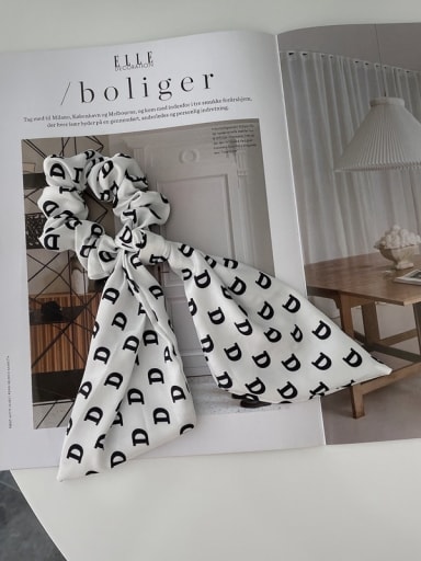 Trend Rayon Black and white polka dot smiley print Hair Barrette/Multi-Color Optional