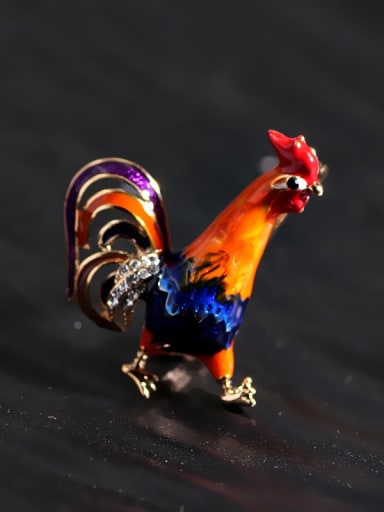 custom Alloy Enamel Animal Cute Rooster Brooch