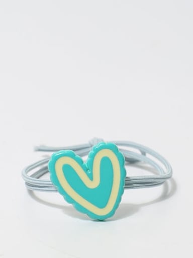Blue-green white border love Plastic Cute Heart Hair Rope