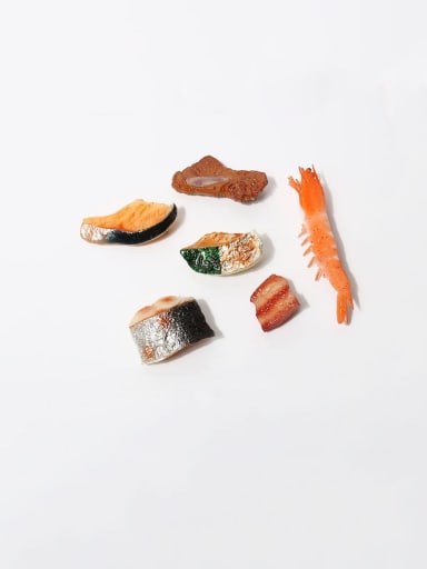 Plastic Cute Simulation of fried fish, beef, pork belly and shrimp Hair Barrette