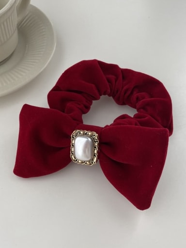 Wine red Vintage Velvet Pearl Bow Hair Clip/Multicolor Optional