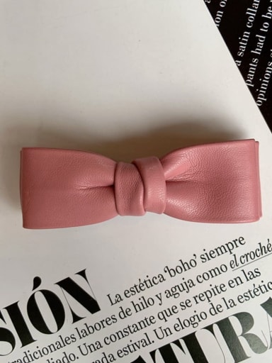 Pink Trend Artificial Leather double bow Hair Barrette/Multi-Color Optional