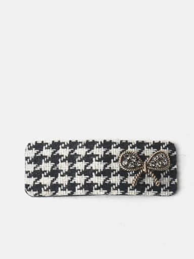 Black and white Polyester Vintage Bowknot Alloy Rhinestone Hair Barrette