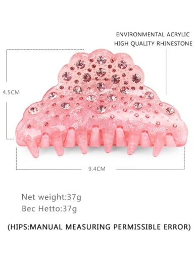 Pink Acrylic Minimalist Crown Alloy Rhinestone Multi Color Jaw Hair Claw