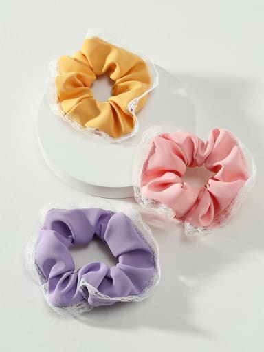 custom Minimalist Fabric lace edge set of three Hair Barrette/Multi-Color Optional