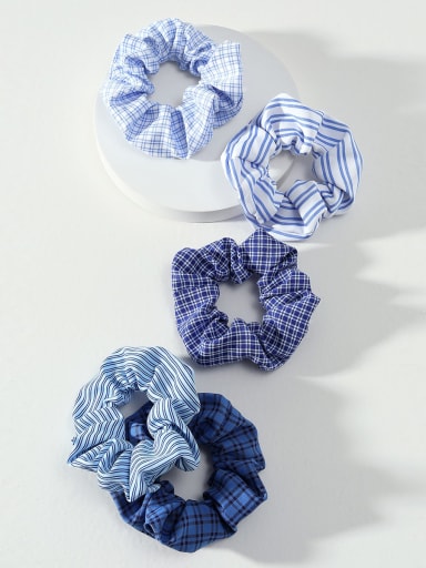 Trend Fabric Blue tie suit plaid stripes Hair Barrette/Multi-Color Optional