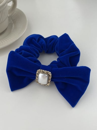 Klein Blue Vintage Velvet Pearl Bow Hair Clip/Multicolor Optional
