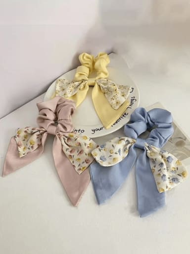 custom Fabric Minimalist Floral Bowknot Ribbon Multi Color Hair Barrette