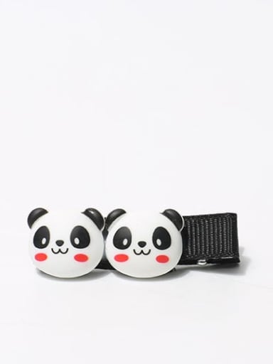 Cloth covered panda 15x50mm Plastic Cute Panda Hair Barrette