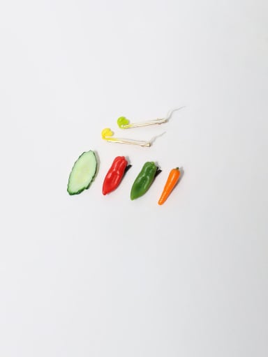 custom Cute Friut Simulation vegetable hairpin green pepper bean sprouts cucumber slices Hair Barrette