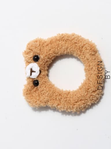 Brown Plush Bear Hair Ring 6x7cm Hairball Cute Animal Hair Rope
