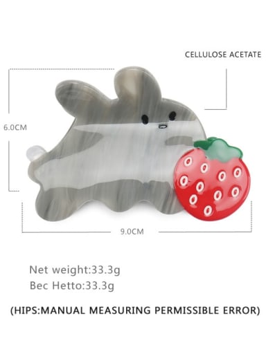 Cellulose Acetate Cute Rabbit Alloy Jaw Hair Claw