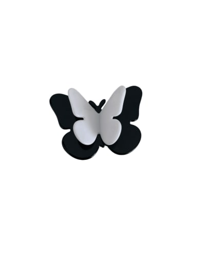 1 Black Cellulose Acetate Trend Butterfly Alloy Hair Barrette