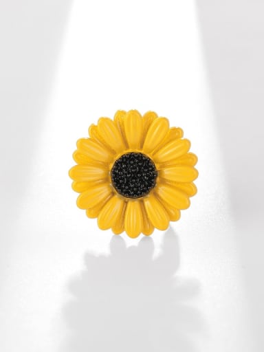 Alloy Enamel Sunflower Trend Brooch Pin