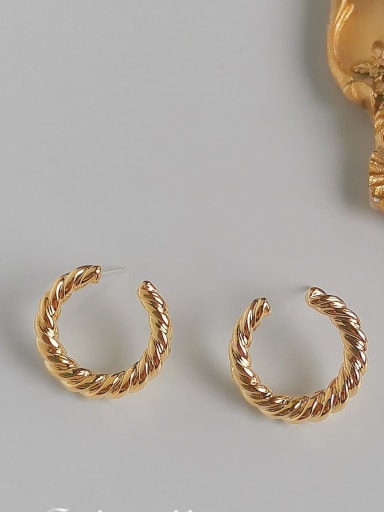 Copper Alloy Gold Geometric Minimalist Hoop Trend Korean Fashion Earring