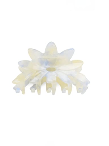 Transparent Beige Cellulose Acetate Minimalist Flower Multi Color Jaw Hair Claw