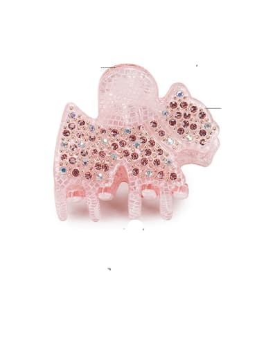 Pink Acrylic Cute Horse Alloy Rhinestone Jaw Hair Claw