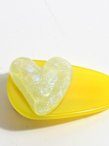 Yellow bottom love Plastic Cute Heart Alloy Hair Barrette
