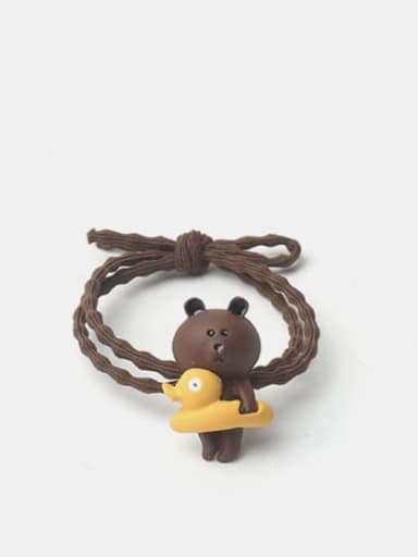 Alloy Cute Little Bear And His Duck Swimming Circle  Hair Rope