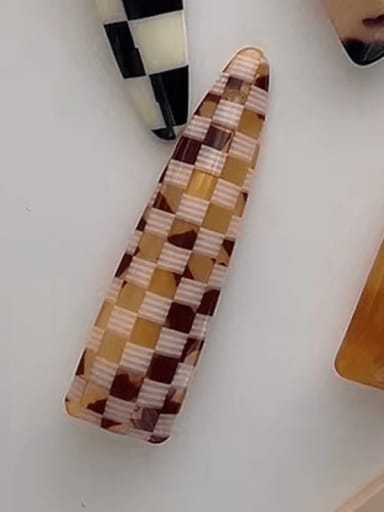 Brown lattice Vintage Cellulose Acetate checkerboard Hair Barrette/Multi-Color Optional