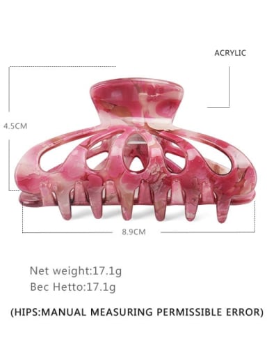 red Acrylic Minimalist Geometric Multi Color Jaw Hair Claw