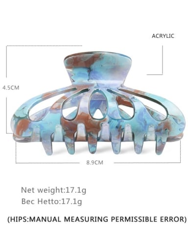 Dark blue Acrylic Minimalist Geometric Multi Color Jaw Hair Claw