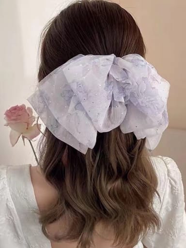 Romantic Lavender Satin Cute Bowknot Alloy Hair Barrette