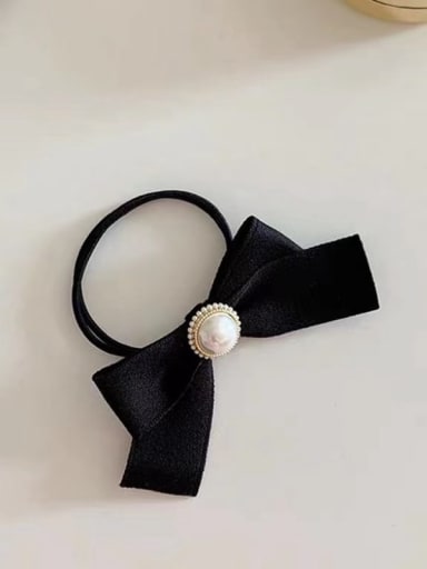 Hair rope Vintage Cotton Imitation pearls bow Hair Rope
