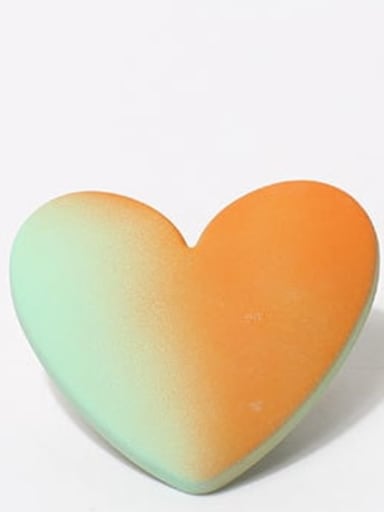 Orange Gradient 33x35mm Cute Heart Alloy Resin Hair Barrette