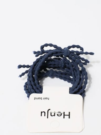 Navy Five Bar Card Elastic rope Minimalist Hair Rope
