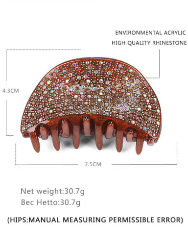 Acrylic Minimalist Irregular Rhinestone Multi Color Jaw Hair Claw