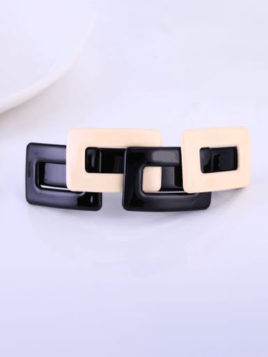 black and white Alloy Cellulose Acetate Vintage Geometric  Hair Barrette