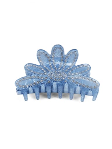 blue Acrylic Minimalist Crown Alloy Rhinestone Multi Color Jaw Hair Claw