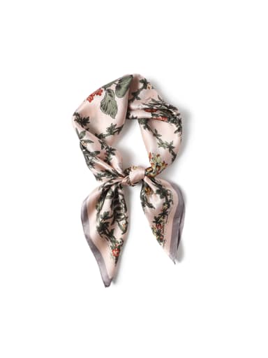 Women Spring 100% silk all-match simple Floral 68*68cm Square Scarf