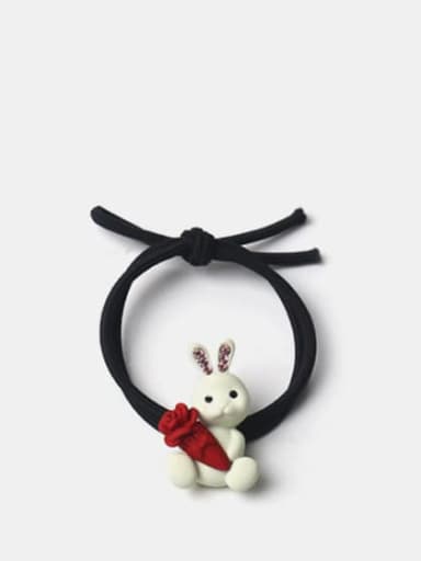 Alloy Cute Rabbit  Rhinestone White Hair Rope
