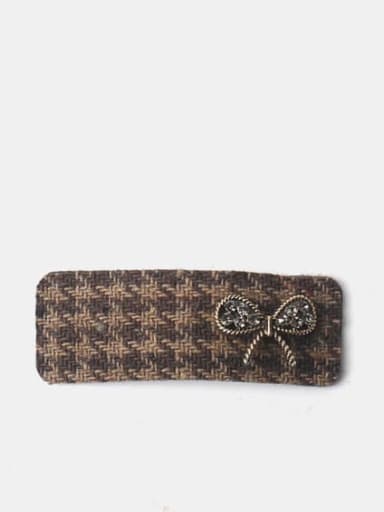 pale brown Polyester Vintage Bowknot Alloy Rhinestone Hair Barrette