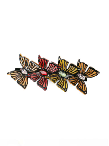 Alloy  Acrylic Minimalist Butterfly Rhinestone Hair Barrette