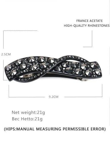 4 Cellulose Acetate Minimalist Bowknot Alloy Rhinestone Hair Barrette