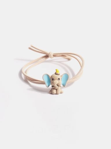 Beige flying elephant Alloy  Simple Cute Small Flying Elephant Multi Color Hair Rope