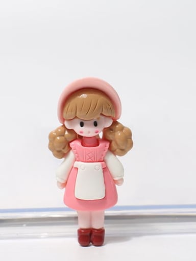 Girl in Pink Coat and Hat Plastic Cute Girl Hair Barrette