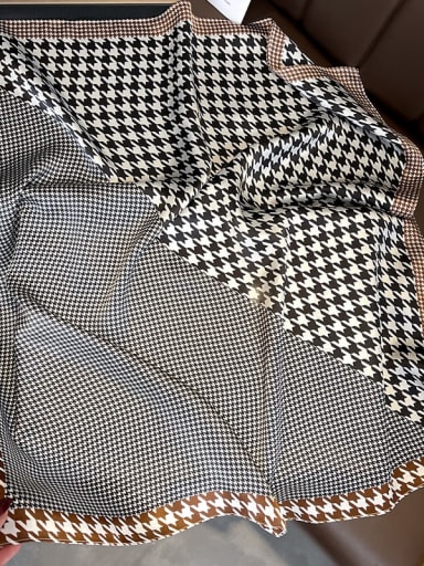 100% silk fashion stitching color matching size houndstooth 70*70cm classic small square