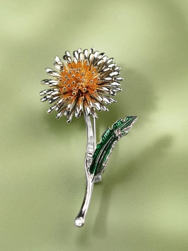 Alloy Enamel Dandelion Flower Trend Brooch