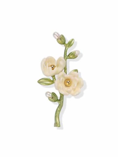 Alloy Resin Enamel Flower Minimalist Brooch