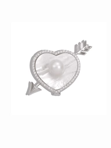 custom Brass Shell Heart Minimalist Brooch